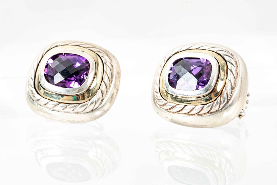 D. Yurman- Amethyst Albion Cable Earrings- 29.3 G