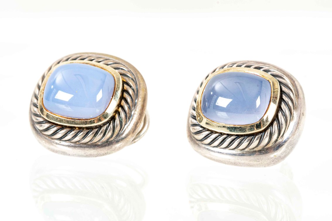 D. Yurman- Bl. Chalc Albion Cable Earrings- 20.5G