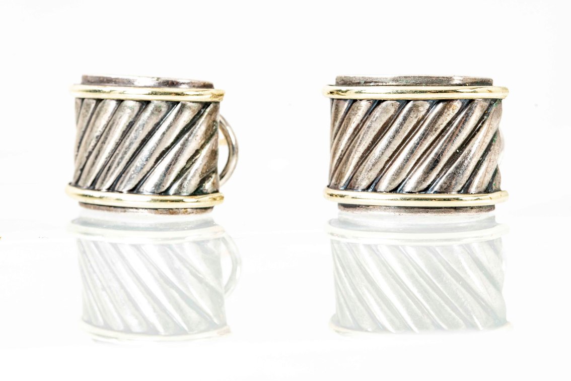 D. Yurman-14K Cigar Cable Earrings- 13.1 G