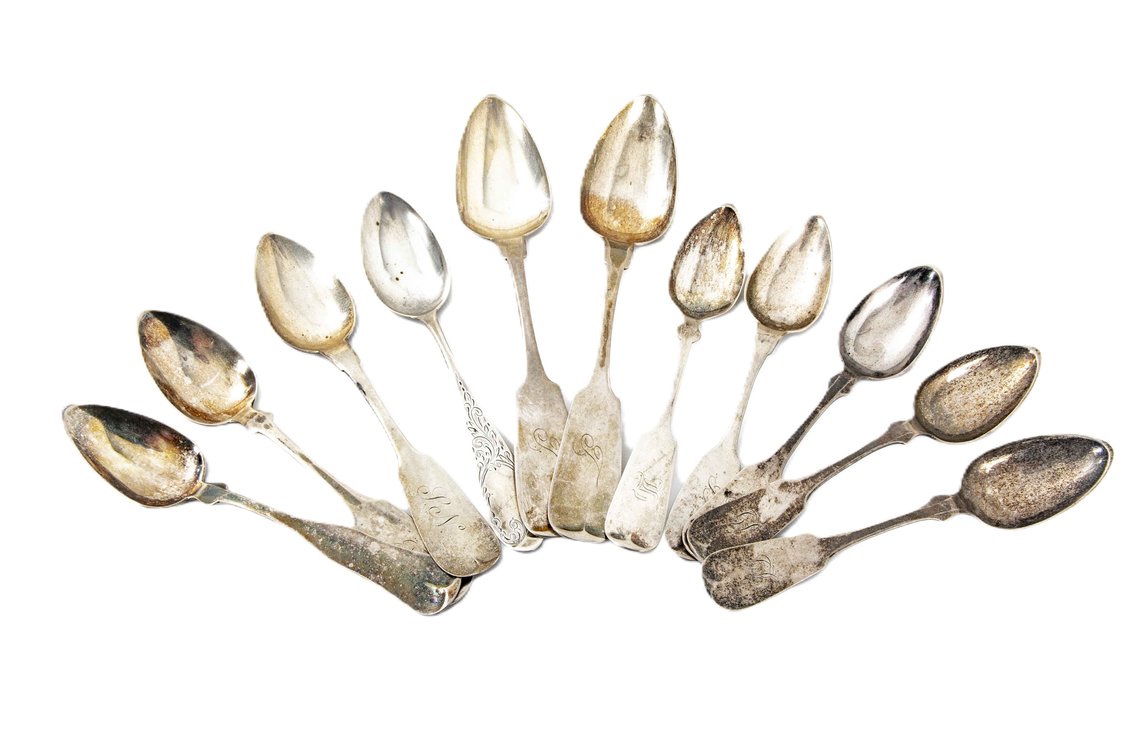 12 Coin Silver Spoons- 204.8 G