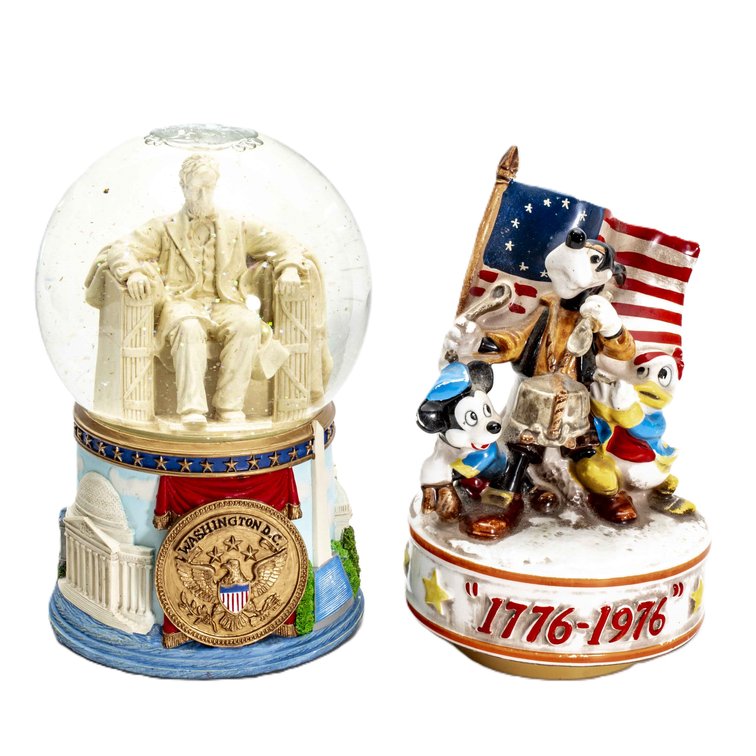 Bicentennial Disney Music Box & Lincoln Snow Globe