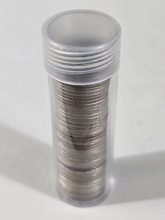 Tube of 50 Mercury Silver Dimes, 1916-1945