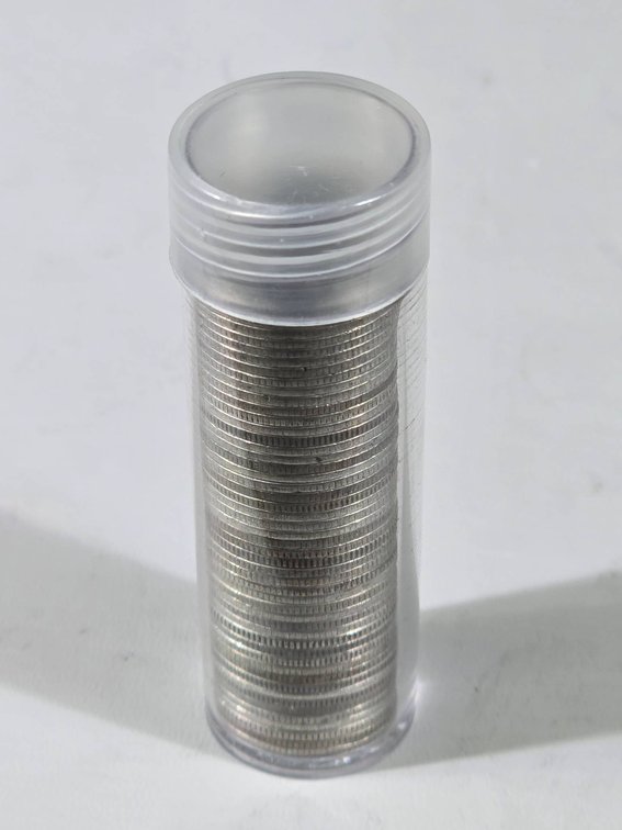 Roll of 50 Mercury Silver Dimes in Plastic Tube