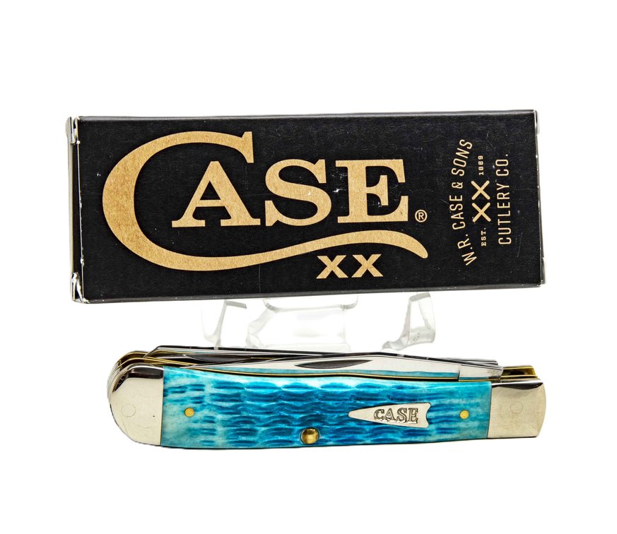 Case XX 6254 SS Sky Blue Bone Trapper Knife