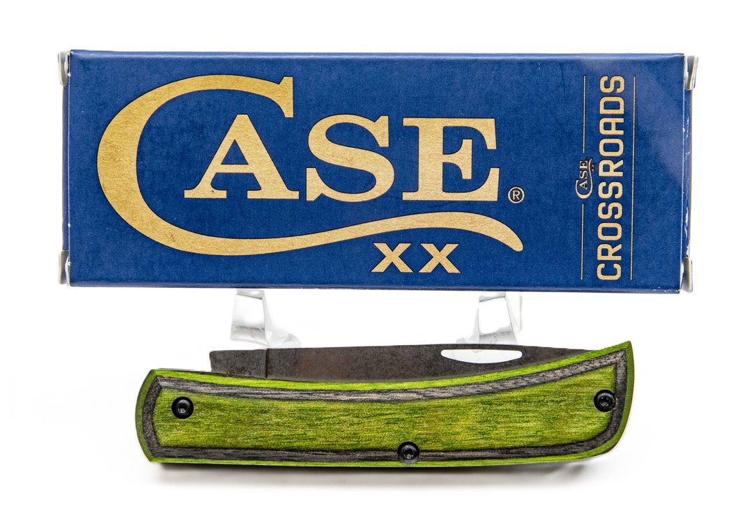 Case XX XR7137 Grn/Blk Wood Sod Buster JR Knife