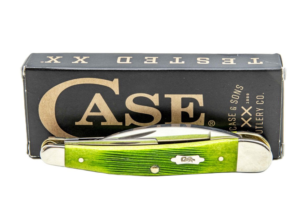 Case XX 6355WH SS Green Bone Seahorse Whittler
