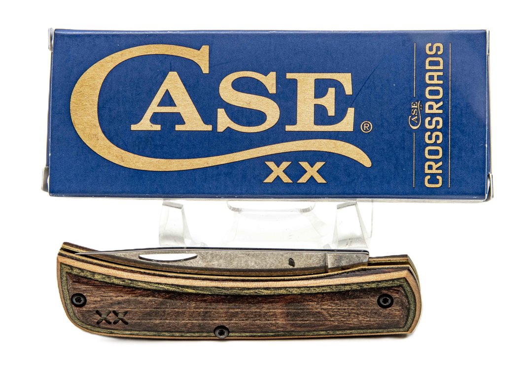 Case XX XR7137 Brn/Grn Wood Sod Buster Jr Knife