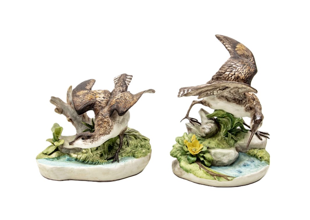 Cybis Solitary Sandpiper Sculpture Pair