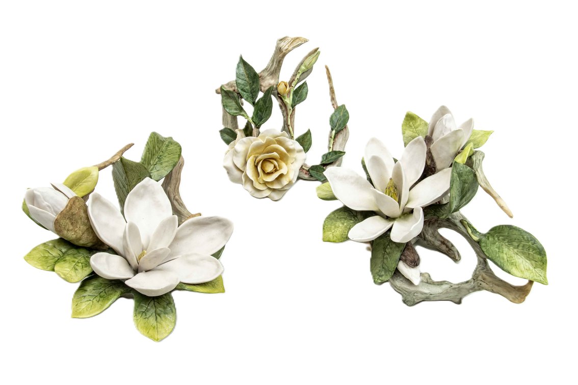 Cybis Magnolias & Condesa Rose Sculpture