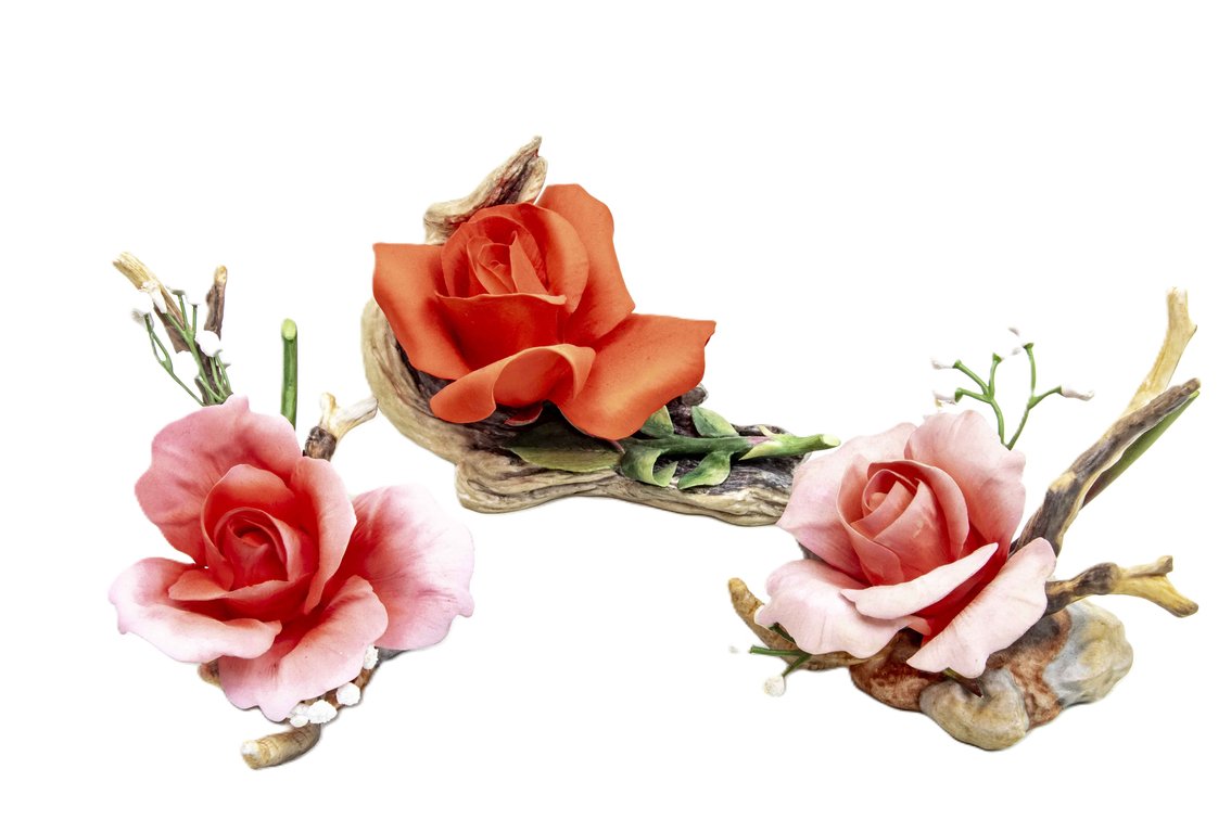 Boehm Royal Blessing Roses & Red Rose Sculptures