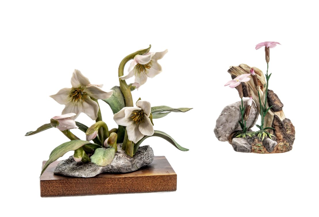 Early Cybis Christmas Rose & Boehm Cheddar Pink