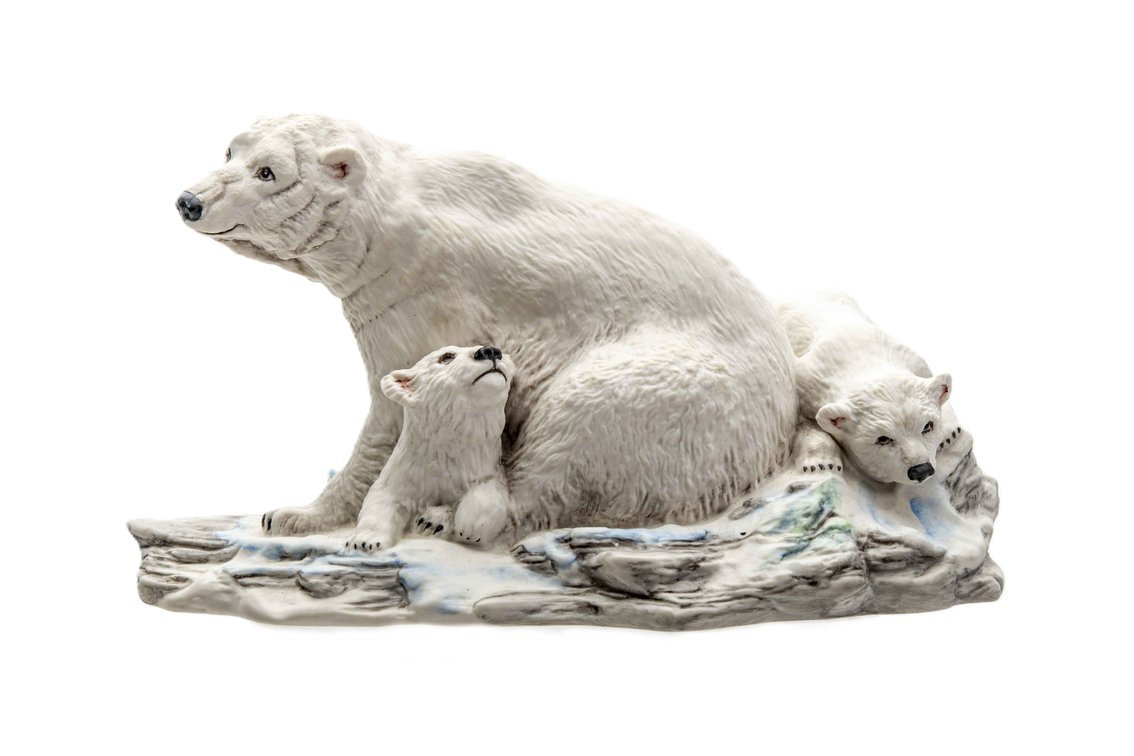 Boehm Polar Bear with Cubs Sculpture