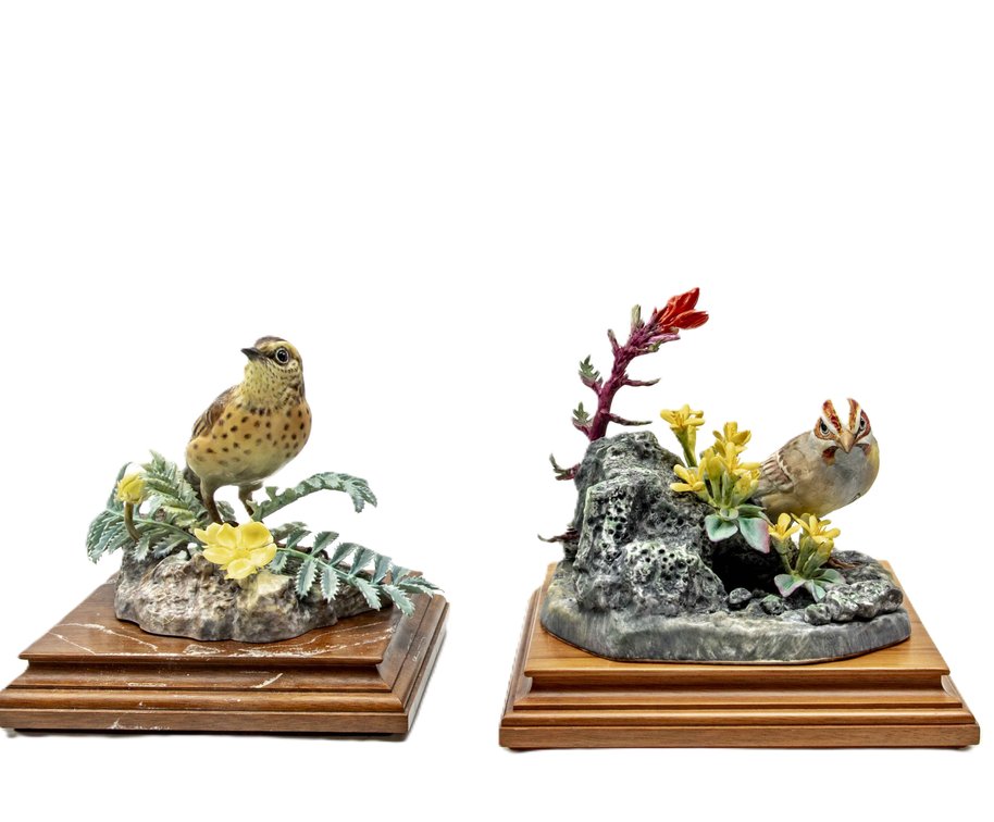 Boehm Lark Sparrow and Meadow Pipit Figruines