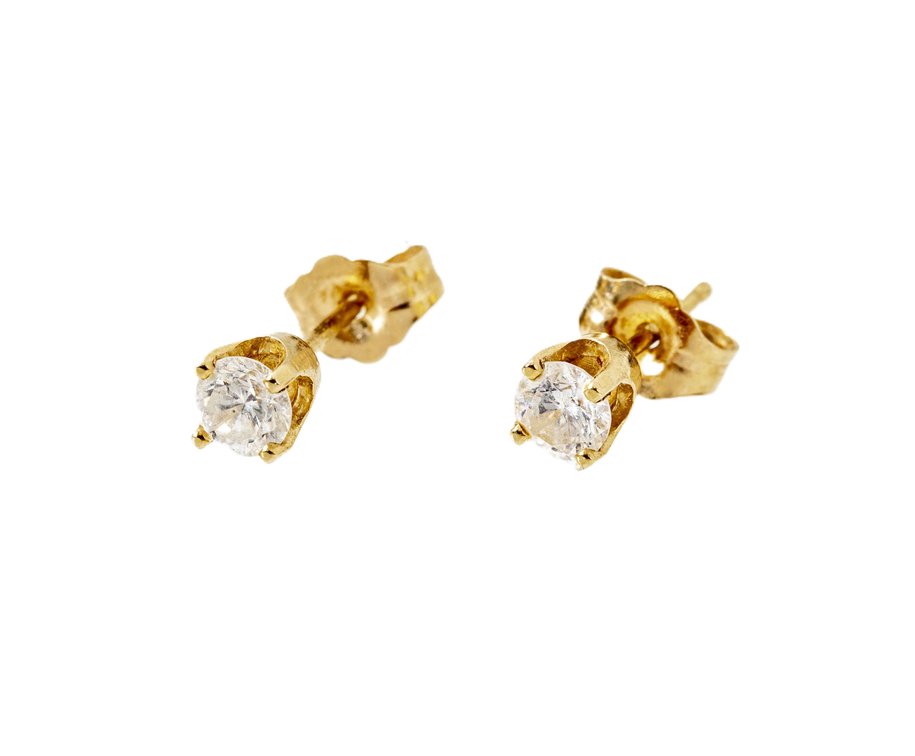 .50 Ct. Diamond & 14K Gold Earrings- .9 G