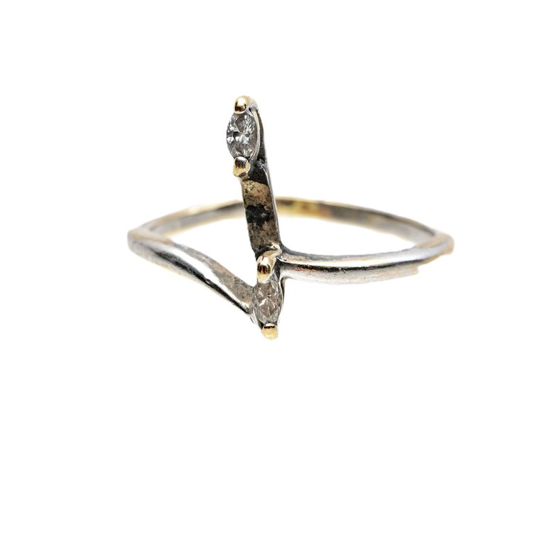 14K W. Gold / Diamond Wrap Ring- 1.7 G