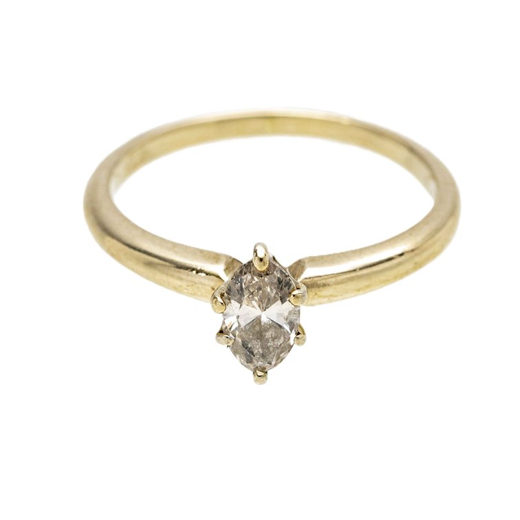 14K Y. Gold Diamond Solitaire RIng-2.1 G