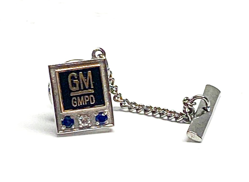 10K Gold GM GMPD Pin with Diamond and Sapphires