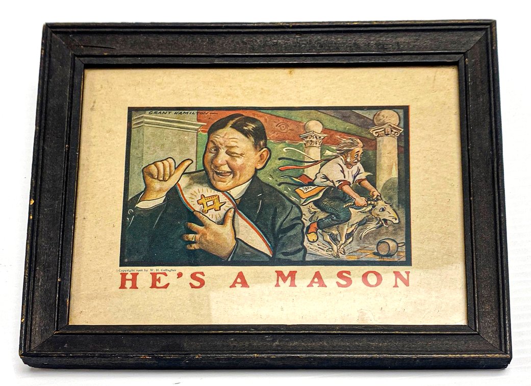 1906 Framed Print ‘He’s a Mason’ by Grant Hamilton and W. H. Gallagher