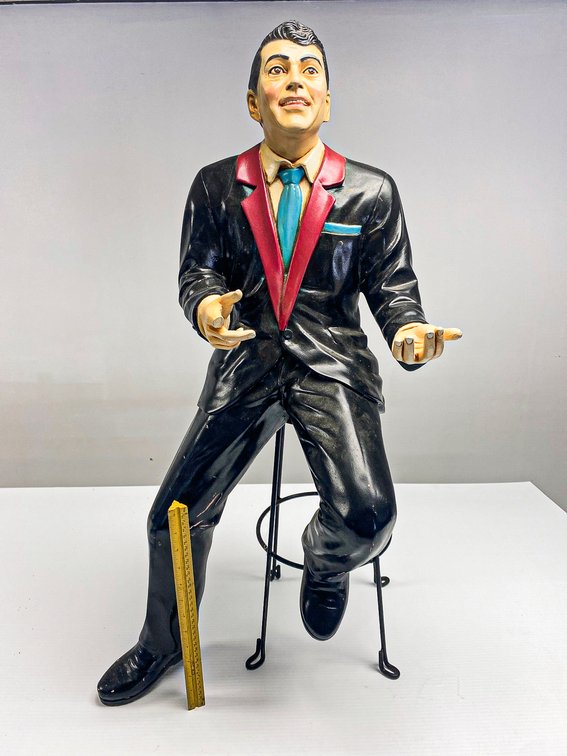 Dean Martin Statue Sitting on Stool