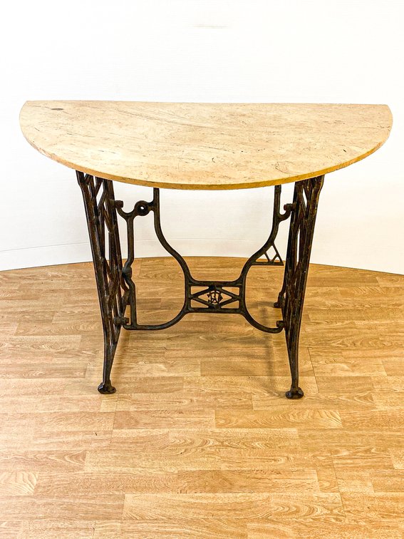 Gritzner Cast Iron Sewing Machine Base with Stone Top Table