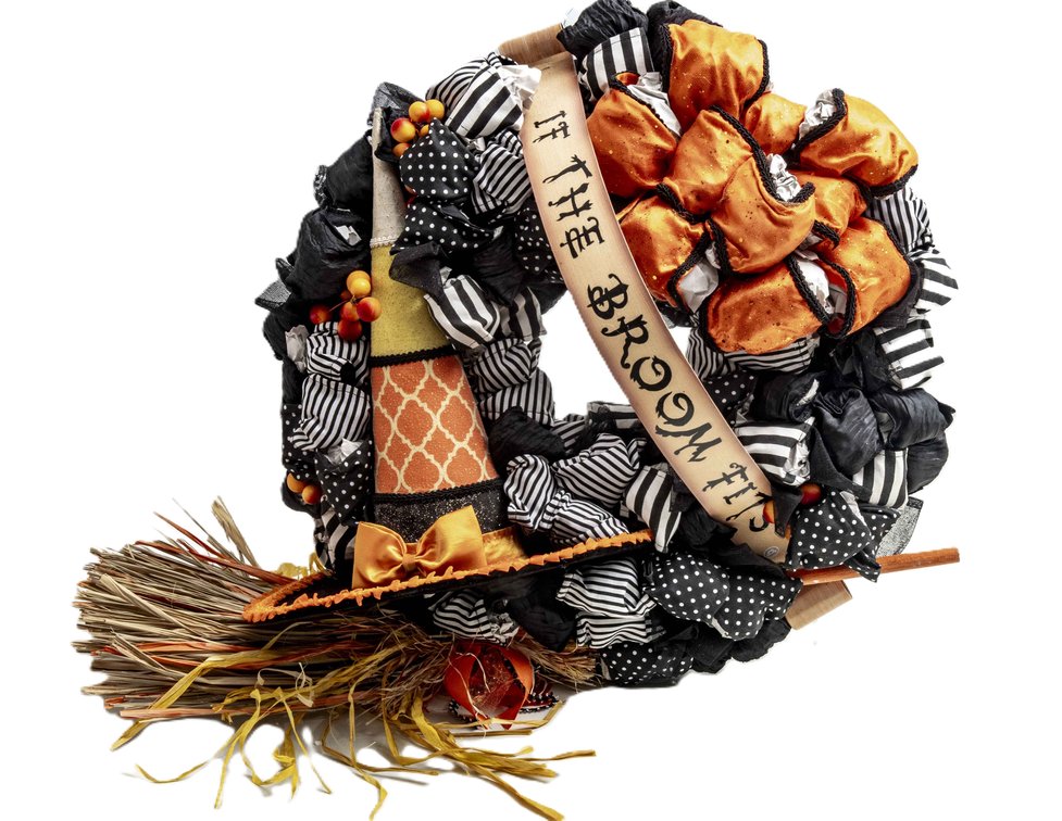 'If The Broom Fits' Halloween Wreath