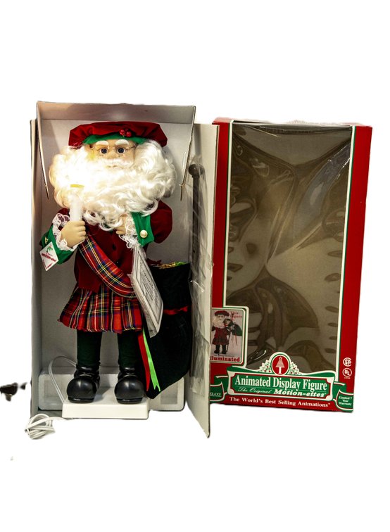 Animated 21" Scottish Santa Figure- Telco