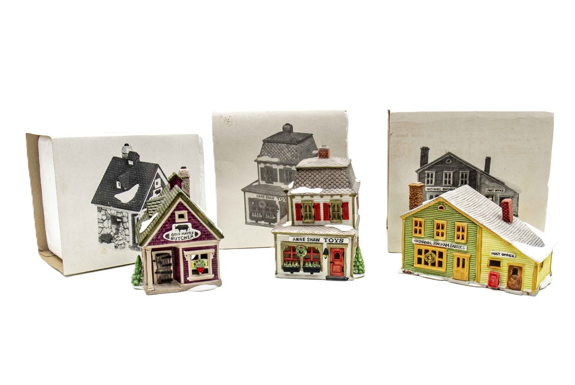 Three- New England Village Buildings- Dept. 56