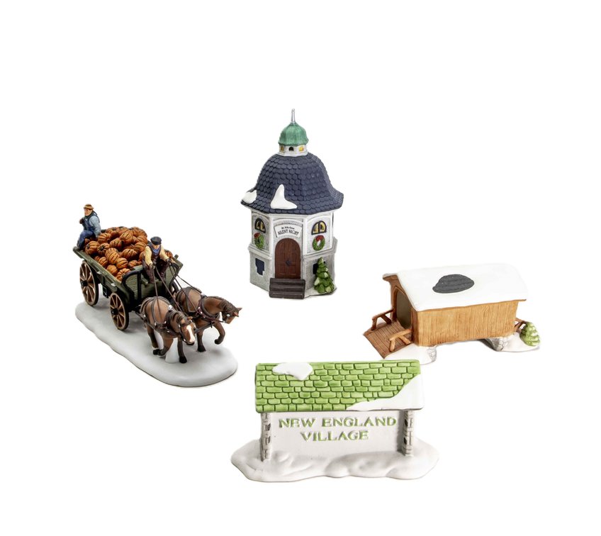 Four- Dept. 56 Snow Village Accessories