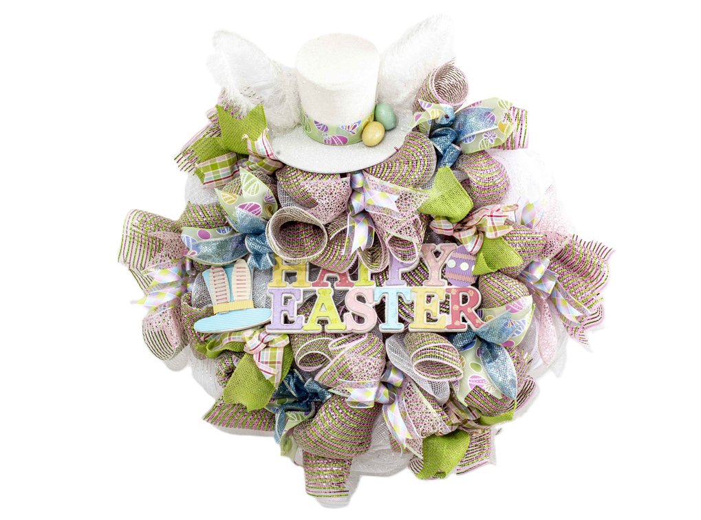 24" Glittering Happy Easter Wreath in Box
