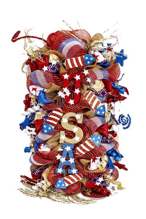 32" USA - Door Swag Patriotic Wreath