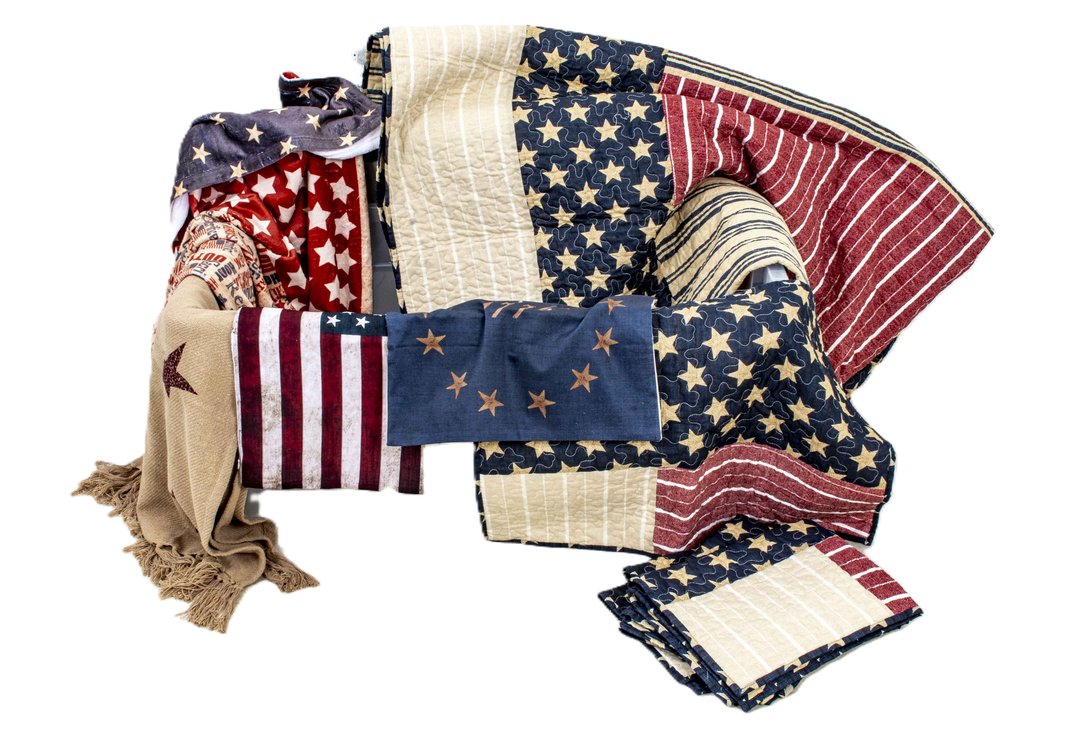 American Flag King Bed Spread, Soft Throw, Shams+