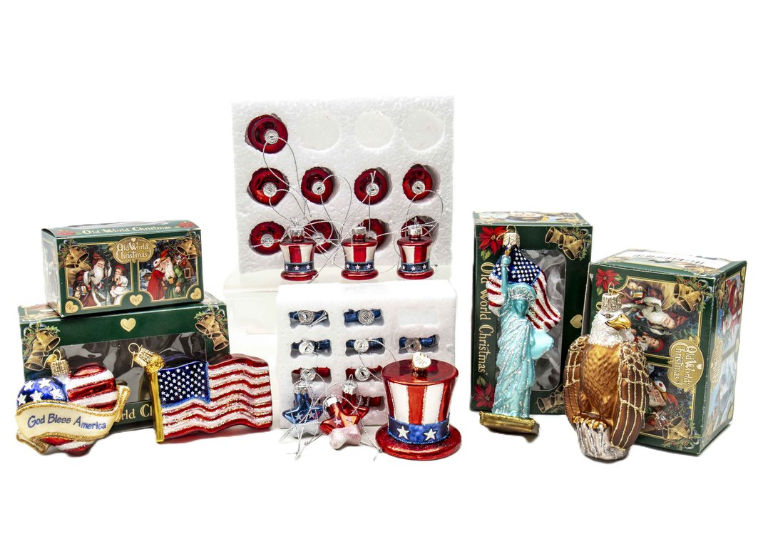 Old World Christmas Patriotic + Blown Glass Ornam