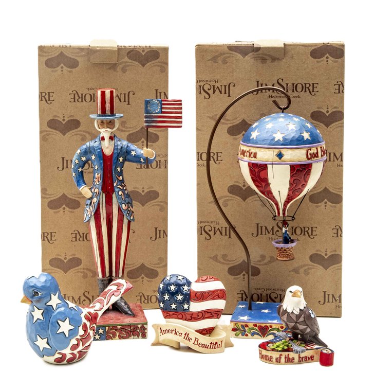 Patriotic Jim Shore -Balloon, Uncle Sam, Eagle +