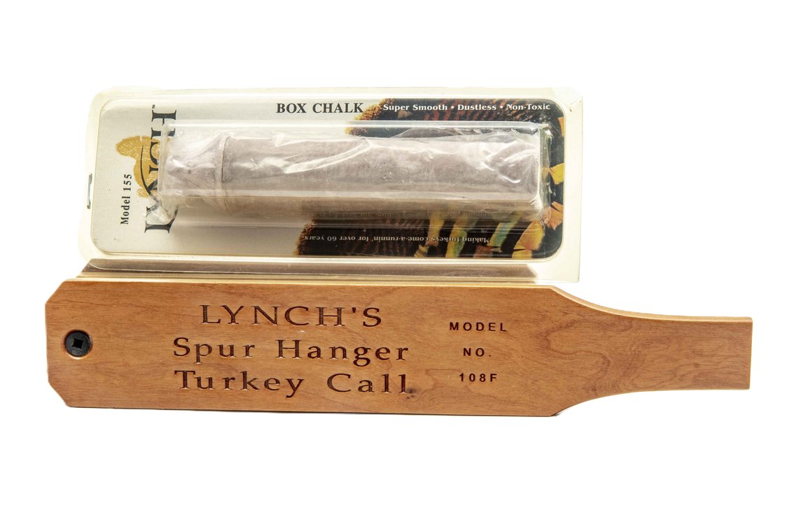 Turkey Call- Lynch's Spur Hanger w/ Box Chalk