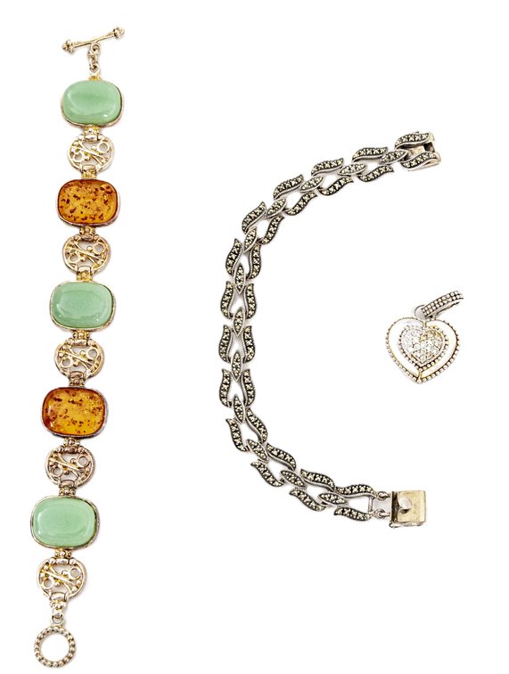 Sterling Bracelets & Pendant- 65.5 G