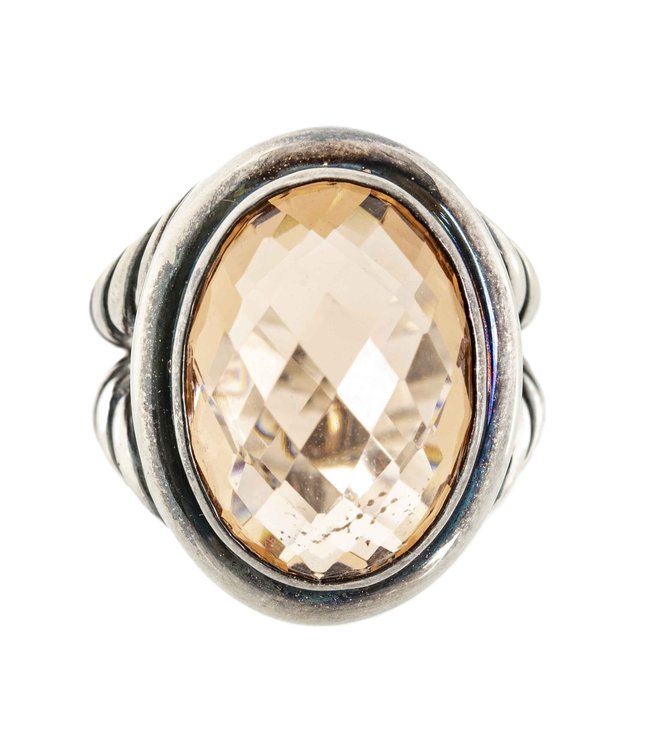 Sterling D. Yurman Cable Ring with Morganite-12.6G