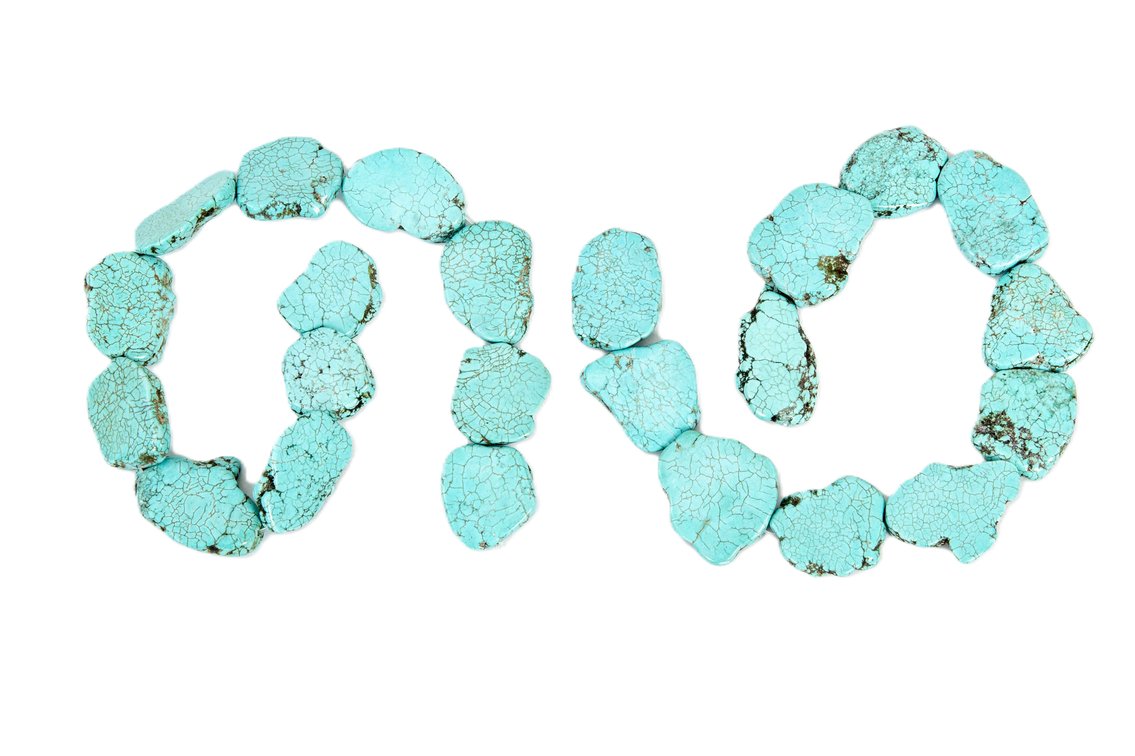 NOS- 23 Turquoise Beads on 2 Strands- 273.1 G