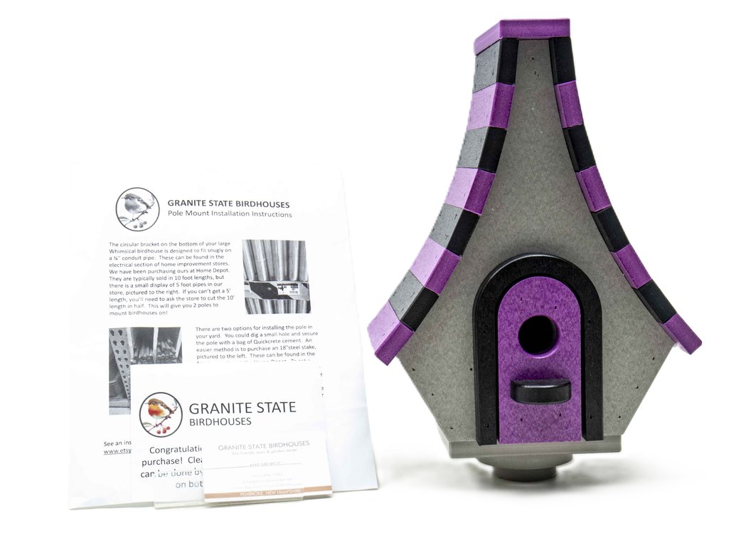 Whimsical Recycled Poly Lumber Birdhouse-GSBH