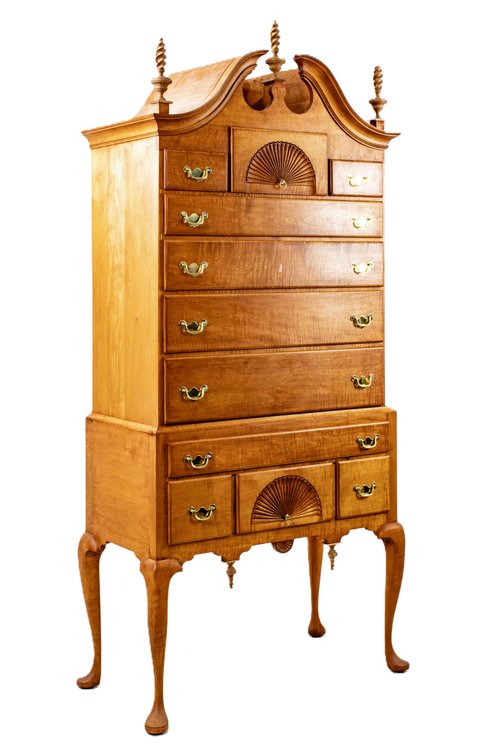2 Pc. Queen Anne Bonnet Top Highboy- Bartley