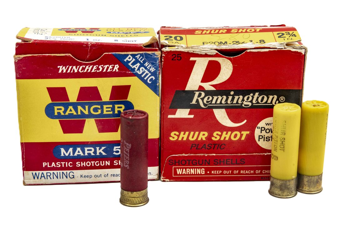 Two- 1960's 20G Shotgun Shells Boxes with Shells