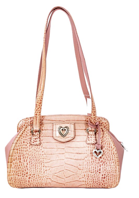 Brighton Elle Soft Pink Croc Leather Hand Bag