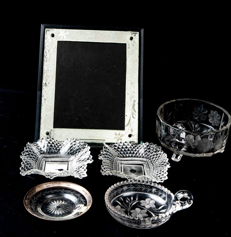 Glass Trinket/Candy Dishes + Sterling