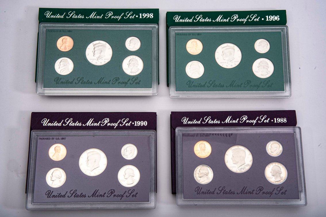 1988 , 1990, 1996 & 1998 Proof Sets