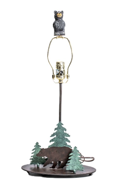 Metal Bear Lamp w/ Bear Finial