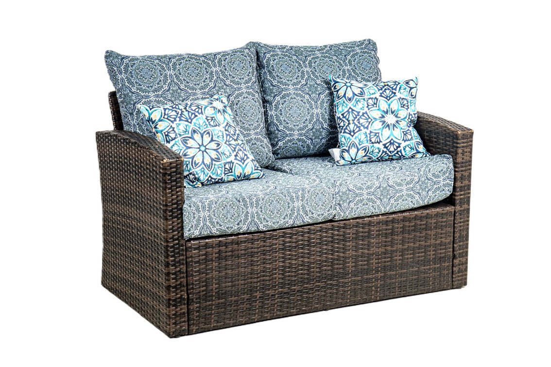 Brown All Weather Wicker Love Seat