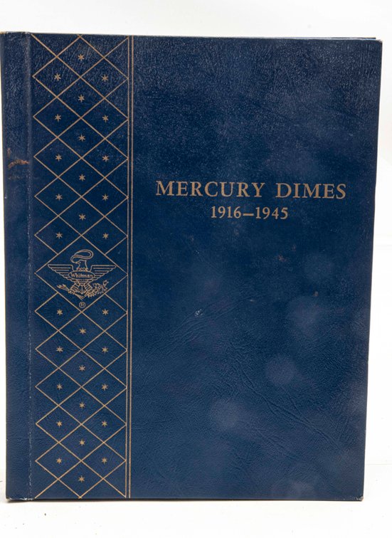 Collection of Mercury Dimes in Collector's Book