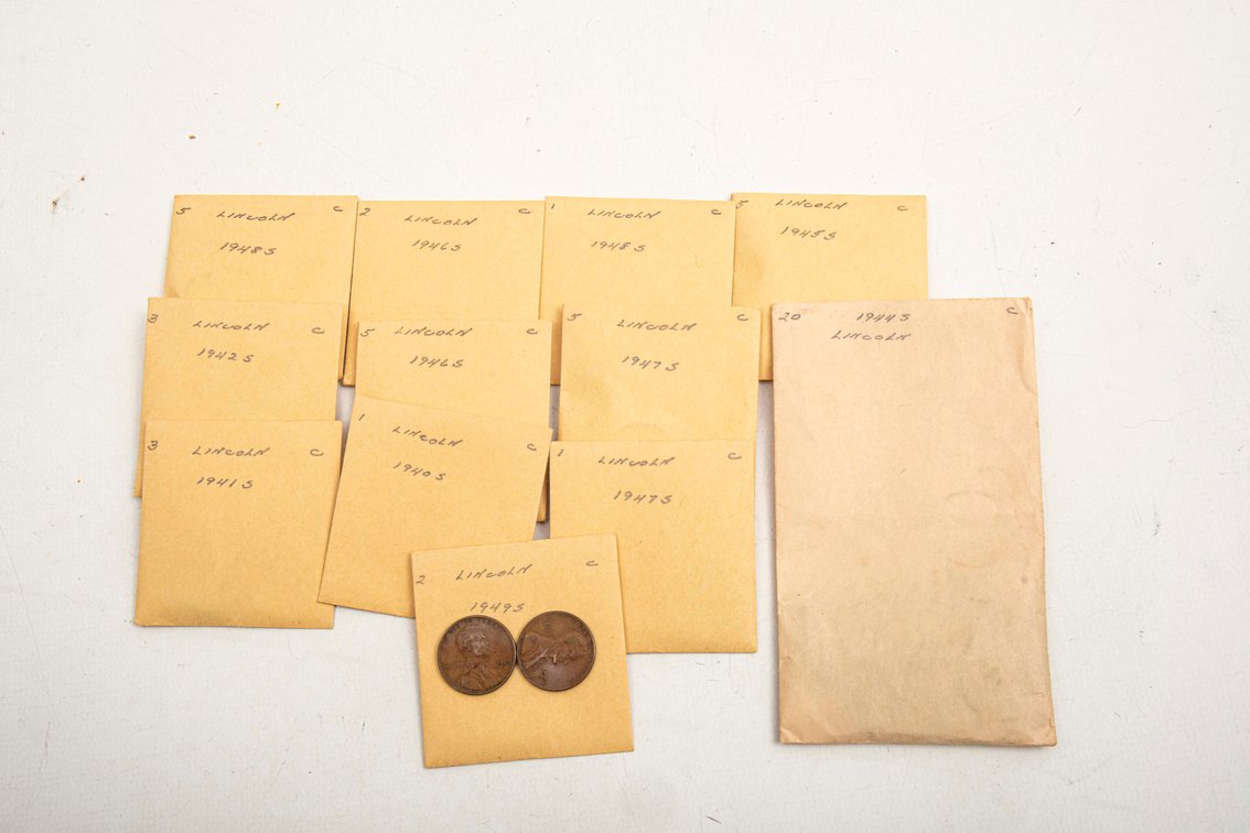 53 Lincoln Pennies.1940 - 1949