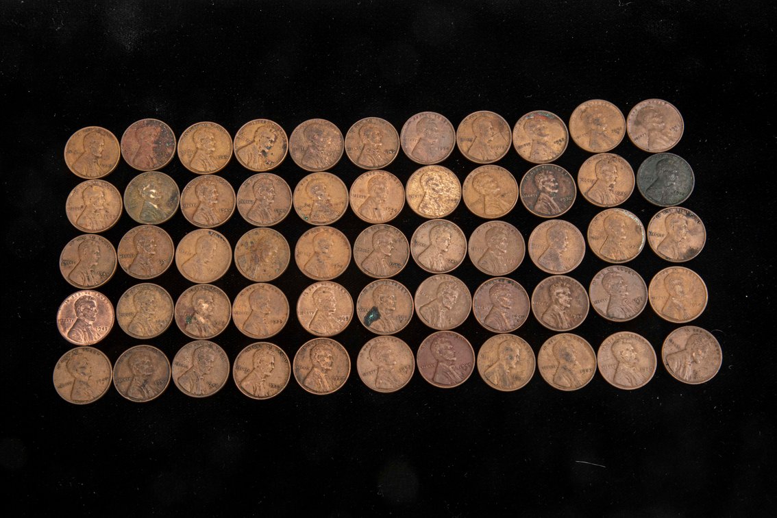 55 Lincoln Wheat Pennies