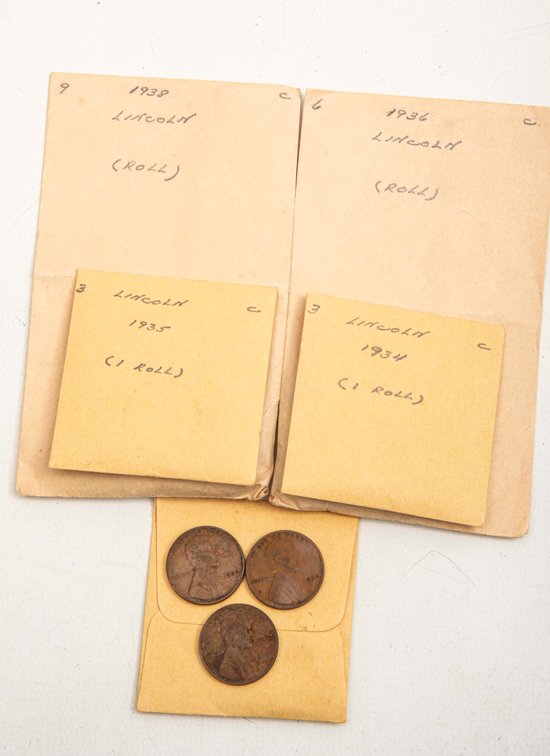 24 Lincoln Pennies.1934 - 1938