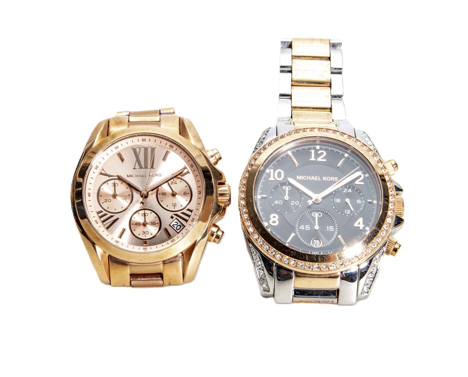 Two Michael Kors Ladies Watches- Rose Gold